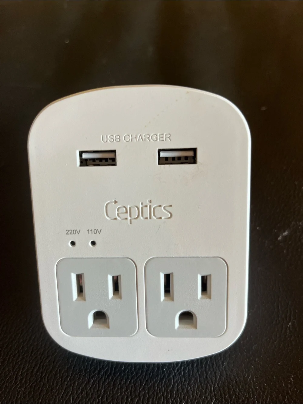 Ceptics White Travel Power Adapter with Type G Plug